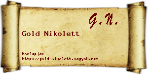 Gold Nikolett névjegykártya